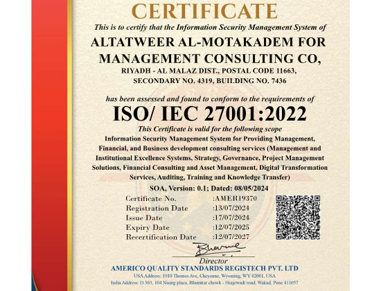 ALTATWEER AL-MOTAKADEM’s ISO/IEC 27001:2022